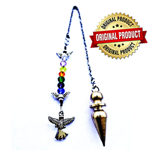 Brass Pendulum 7 Arcangel's - 10 Inches Long Chain - Reiki - Relaxation - Dowsing