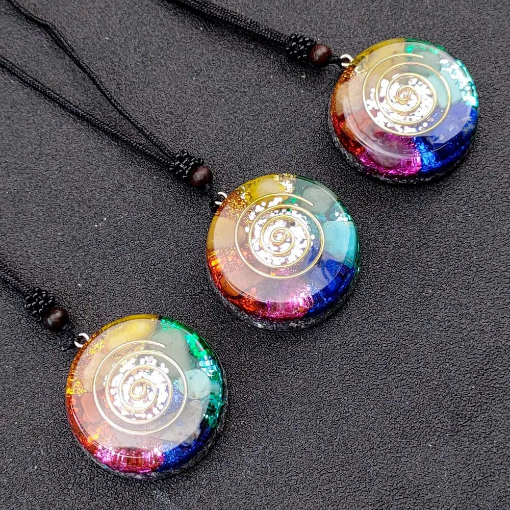 Orgonite Pendant Necklace - Energy Generator - EMF Protection - Healing Crystal - Sacred Geometry - Chakra Necklaces - Meditation.