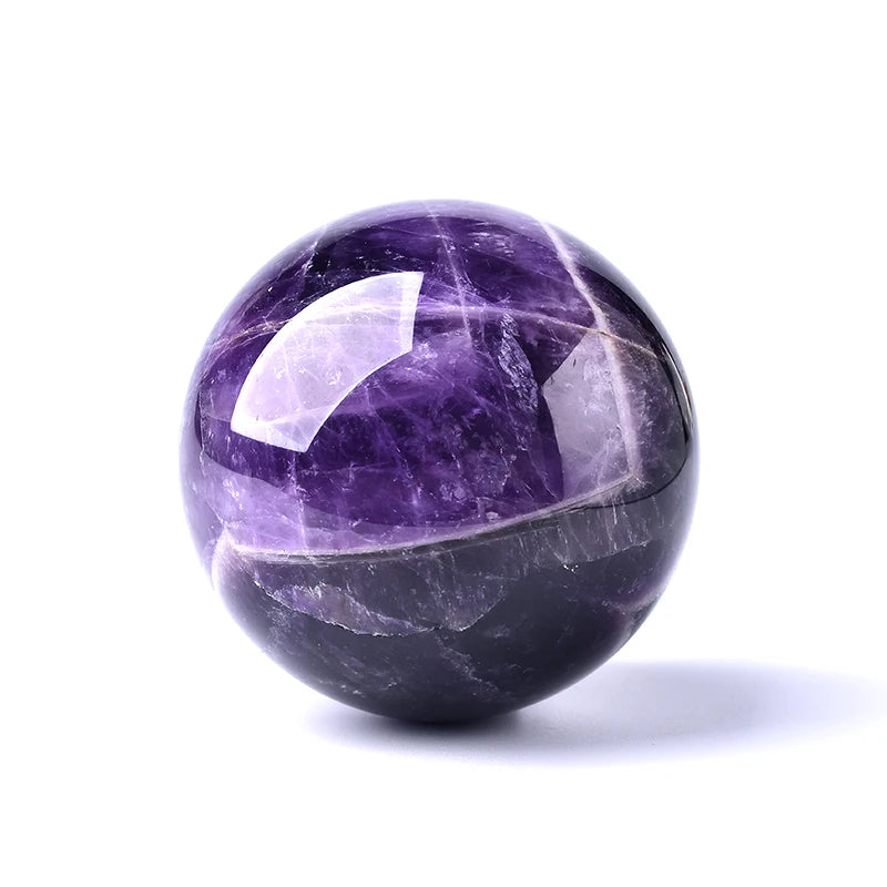 1PC Natural Dream Amethyst Ball Polished Globe Massaging Ball Reiki Healing Stone