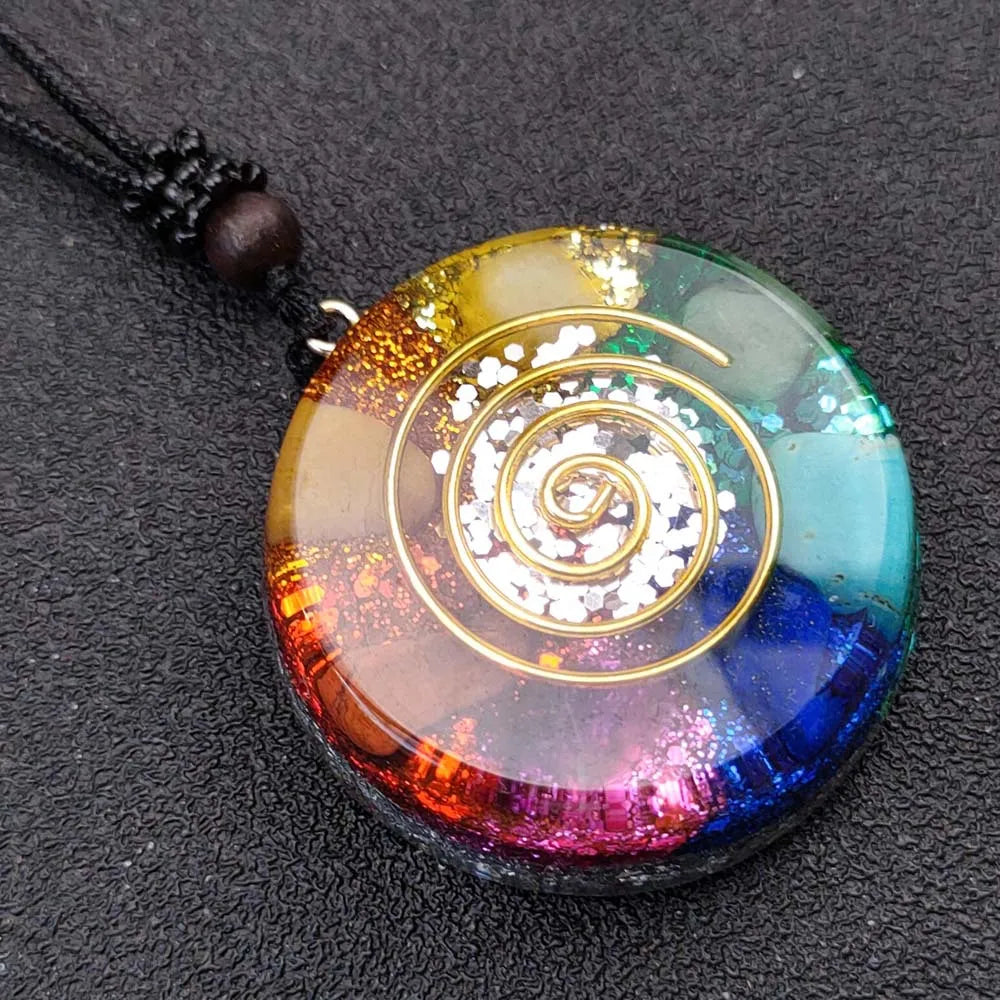 Orgonite Pendant Necklace - Energy Generator - EMF Protection - Healing Crystal - Sacred Geometry - Chakra Necklaces - Meditation.