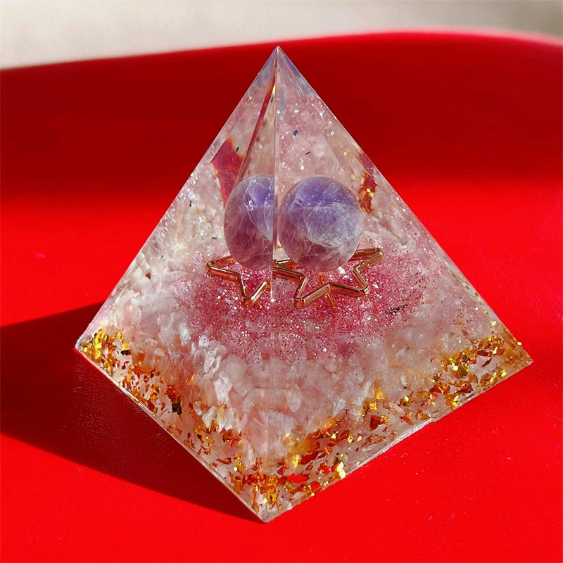 Natural Crystal, Relaxation, Office Desk Surface Panel Pyramid