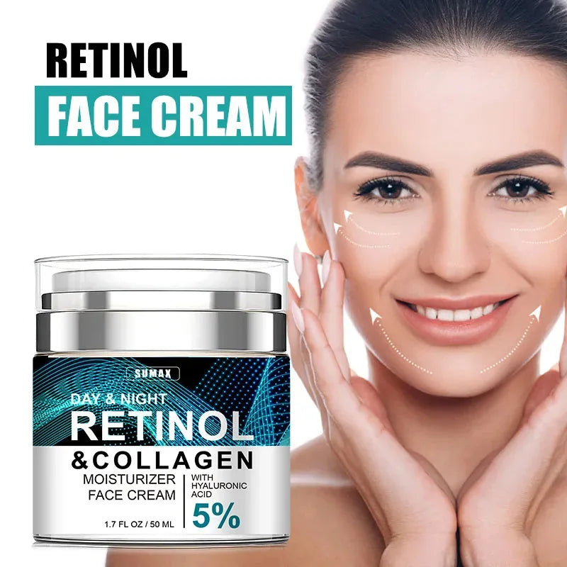 Retinol Anti Aging Face Cream Moisturizing, Wrinkle Remover, Collagen, Hyaluronic Acid Creams 50ML