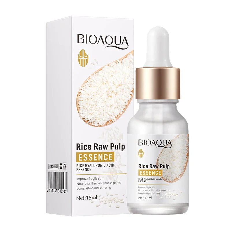 5pcs BIOAQUA Rice Raw Pulp - Face Serum - Hyaluronic Acid Face Essence - Moisturizing, Brightening, Firming Serum Facial Skin Care