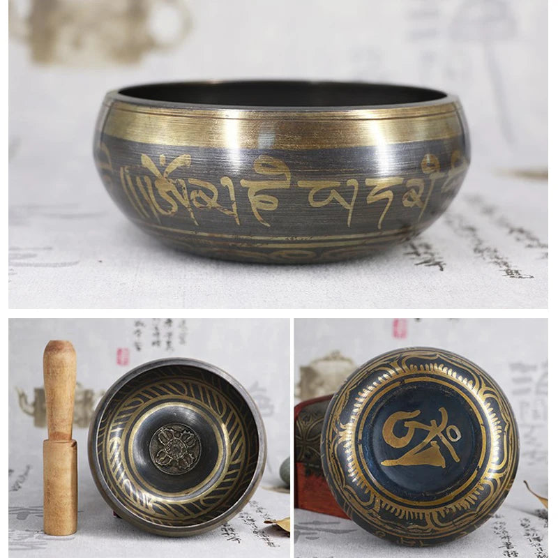 Tibetan Bowl Sing Bowl - Nepalese Buddhist -Tibetan Chanting Yoga Meditation Bowl - Buddhist Sound Therapy Bowl