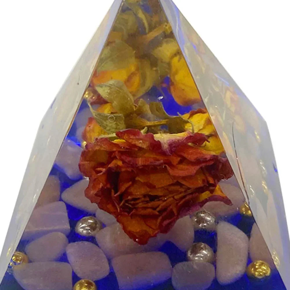 Natural Tiger Eye Orgonite Pyramid, Crystals, Energy, Reiki Chakra Multiplier, Amethyst Meditation, Lucky Wealth Stone Crafts