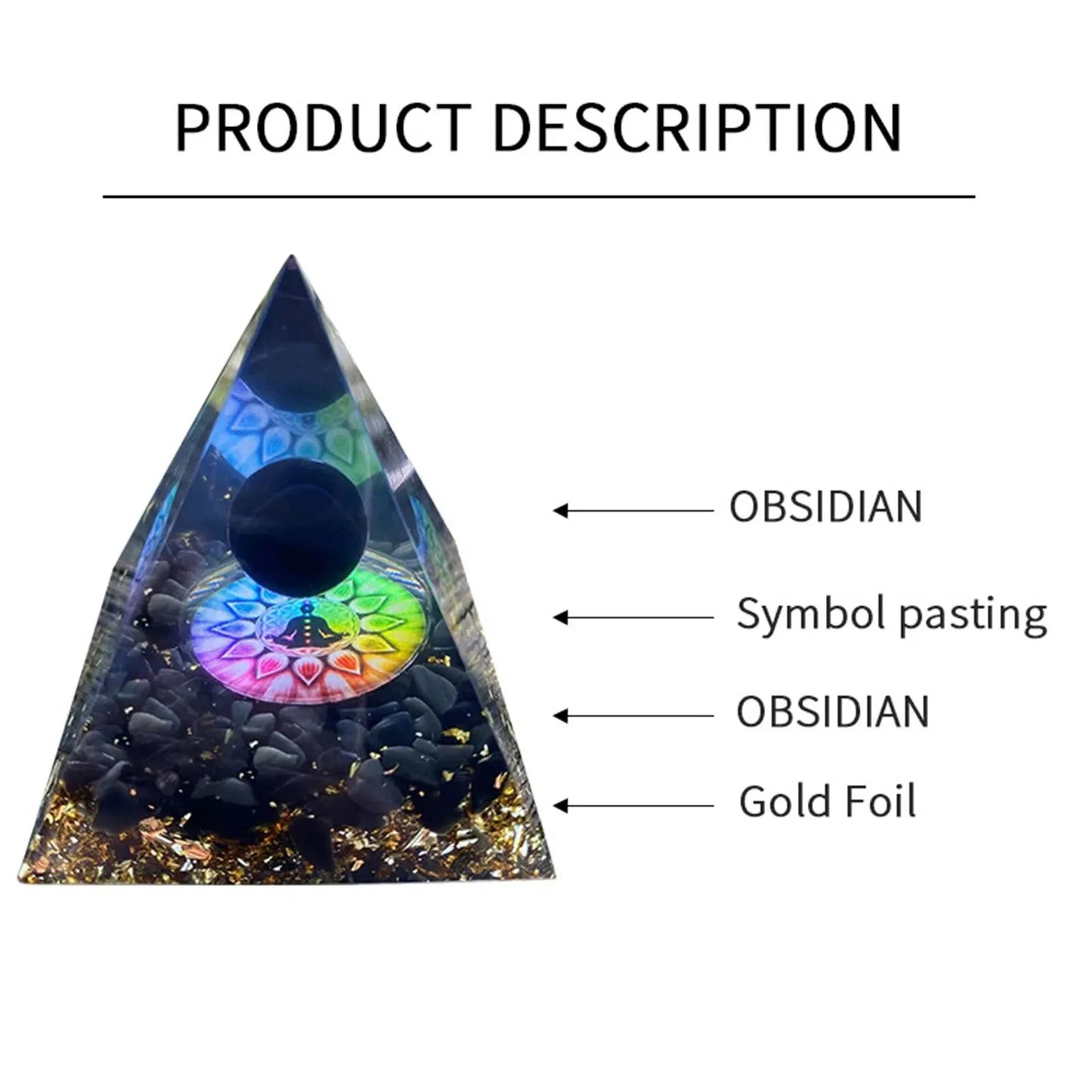 Energy Generator Orgone Pyramid, Amethyst Peridot Healing, Natural Crystal, Reiki Chakra Generator, Orgonite Pyramid Meditation Tool