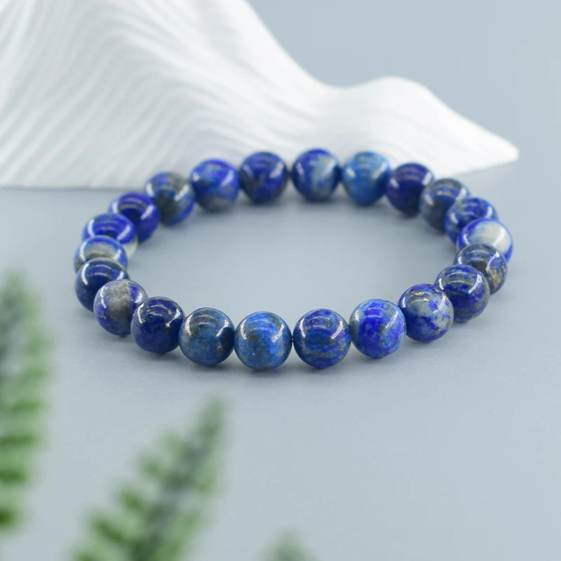 6.69in / 17cm - 8mm Beads - Real 5A Natural Lapis Lazuli Stone - Beads Bracelet Elastic - High Quality Energy Healing