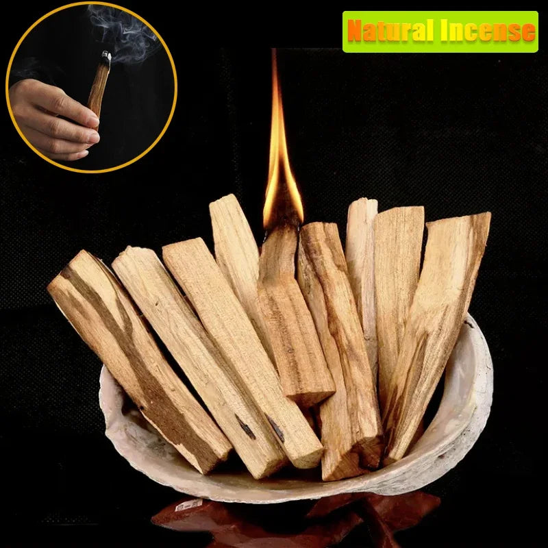 Palo Santo Natural Incense Sticks - High-oil smell of old materials for long-lasting application of Yoga, Buddha, aromatherapy scene.