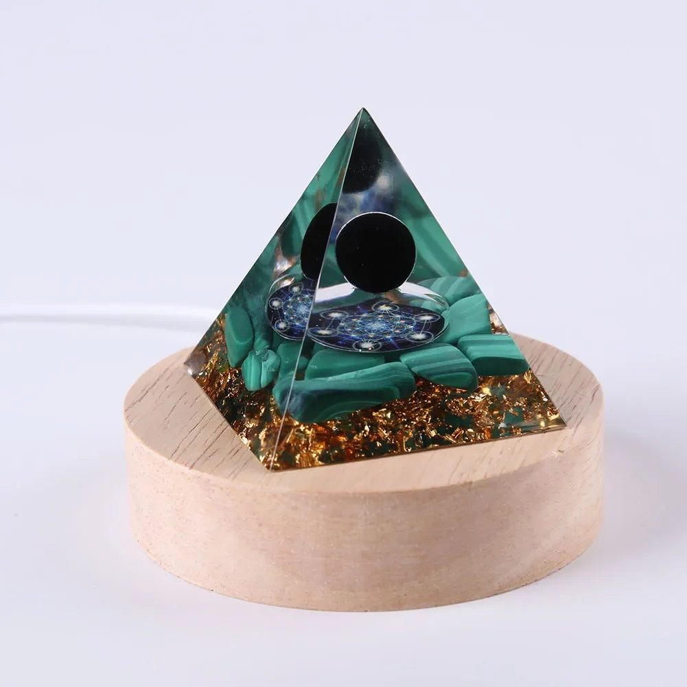 Natural Tiger Eye Orgonite Pyramid, Crystals, Energy, Reiki Chakra Multiplier, Amethyst Meditation, Lucky Wealth Stone Crafts