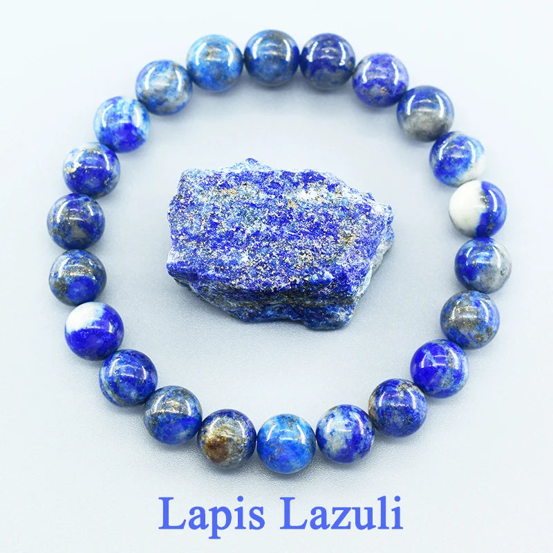 7.48in / 19cm - 6mm Beads - Real 5A Natural Lapis Lazuli Stone - Beads Bracelet Elastic - High Quality Energy Healing