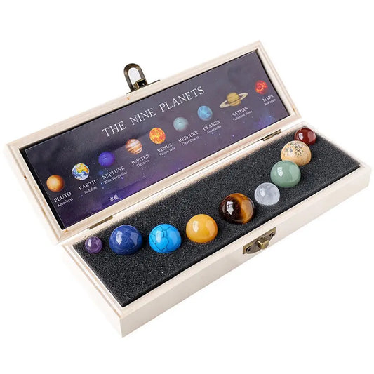 Natural Crystal Planets Ball - Solar Sun System - Rock Quartz Stones Beads - Healing Reiki Chakra -Energy Sphere.