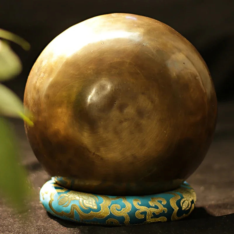 Nepal Handmade Singing Bowl Large Brass Tibetan Bowls Buddhism Meditation Sound Bowl Percussion Instruments Home Ornaments Gifts